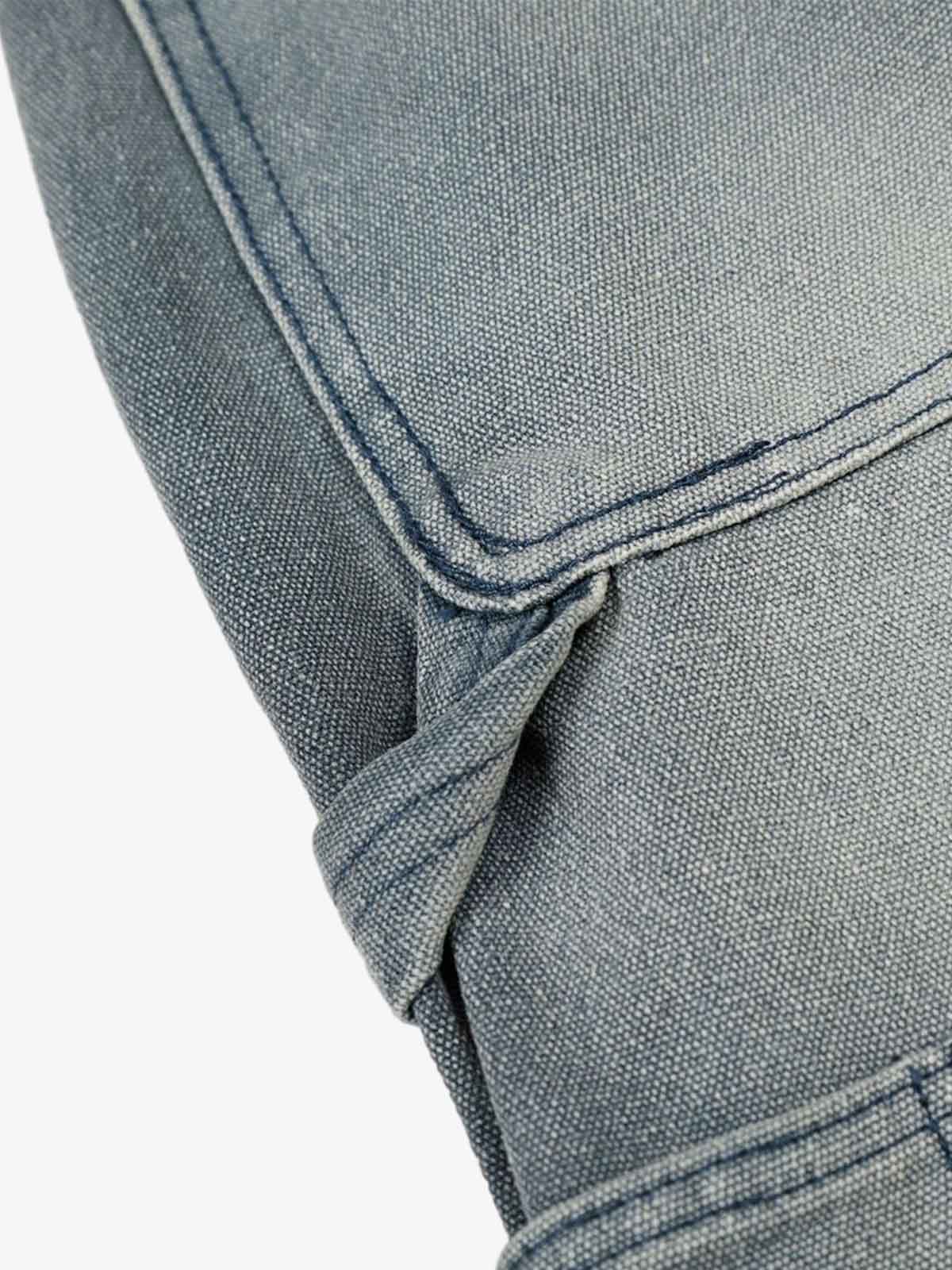 High-Waisted Wide-Leg Denim Pants with Asymmetric Wrap Design 