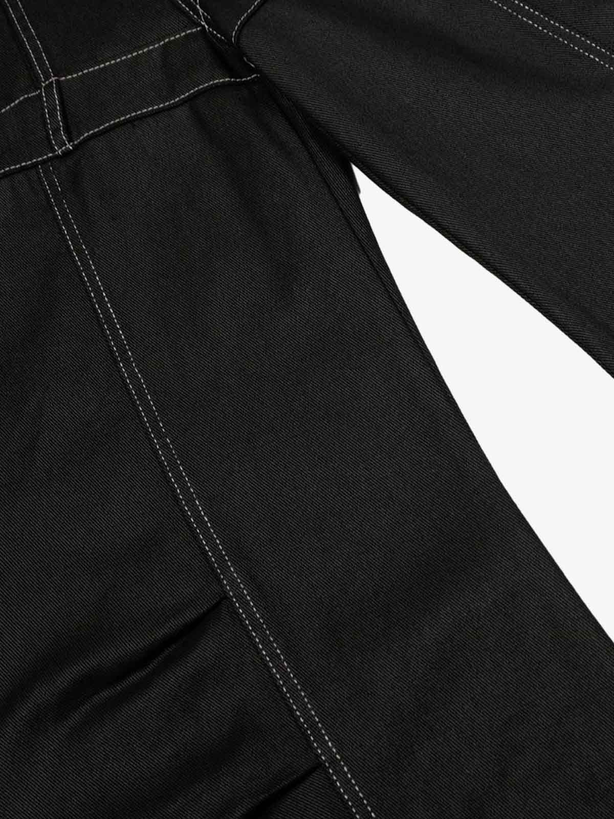 Contrast Stitch High-Waist Wide-Leg Barrel Jeans 