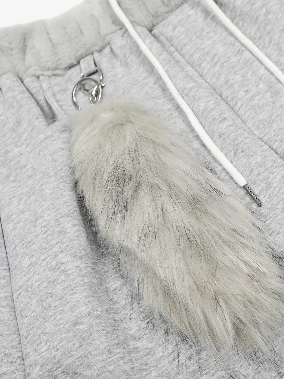 Stylish Wide-Leg Lounge Pants with Faux Fur Pom-Pom Detail 