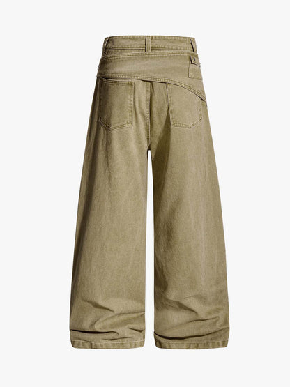 Street Detachable Belt Baggy Pants 