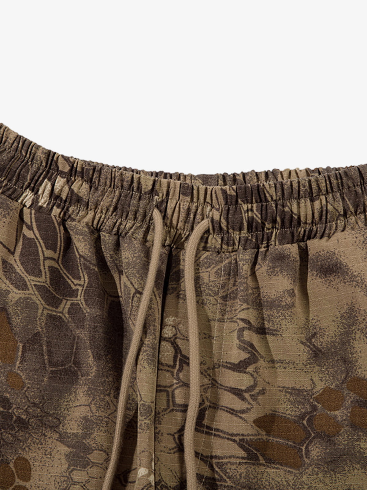 Camouflage Cargo Culottes with Adjustable Drawstring and Side Slits 