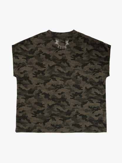 Supermade Camouflage Thorn Print Sleeveless T-Shirt?
