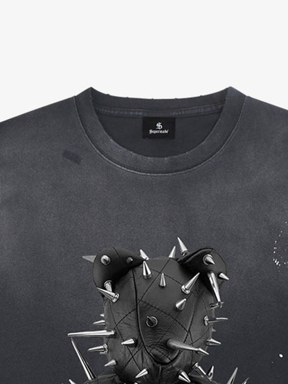 Snake and Sword Graphic T-Shirt with Bold Statement Design 