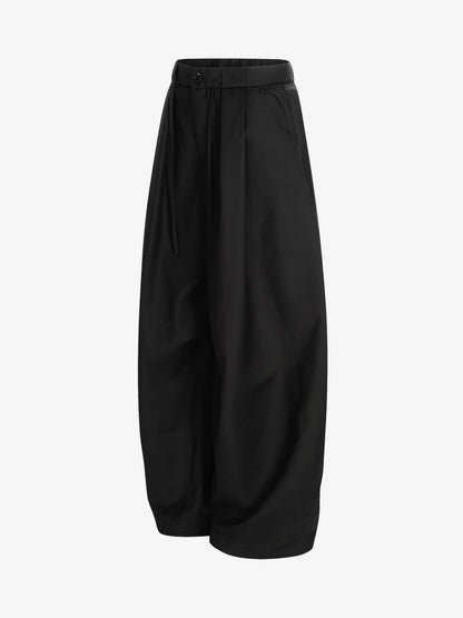 Pleated Drawstring Scimitar Track Pants 