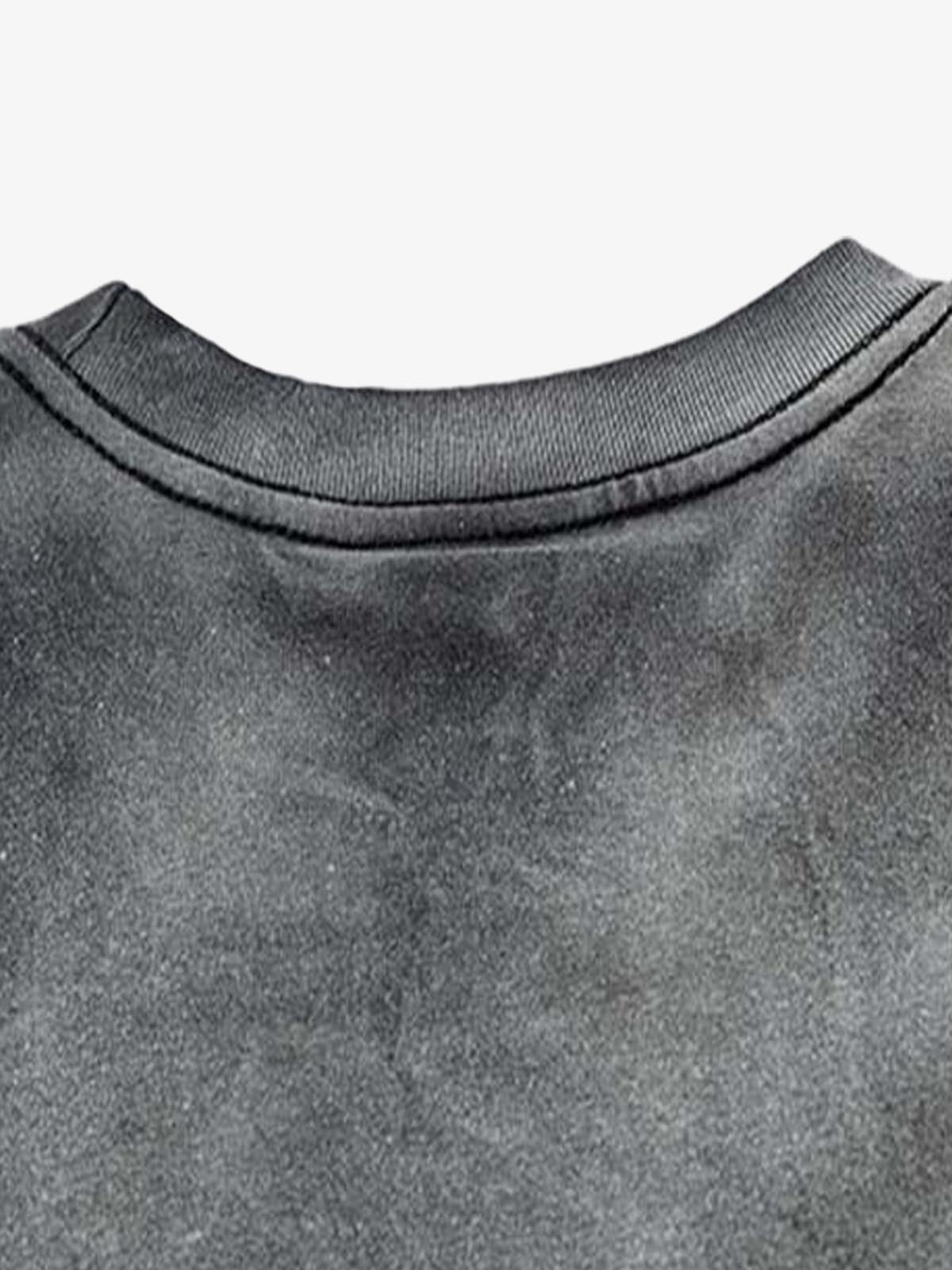 Gradient Hole Contrast Color Long Sleeve T-shirt 