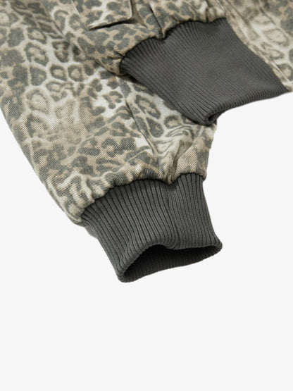 Vintage Leopard Print Bomber Jacket 