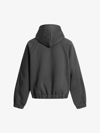 Street Deconstructed Split Zippered Hooded Sweatshirt 