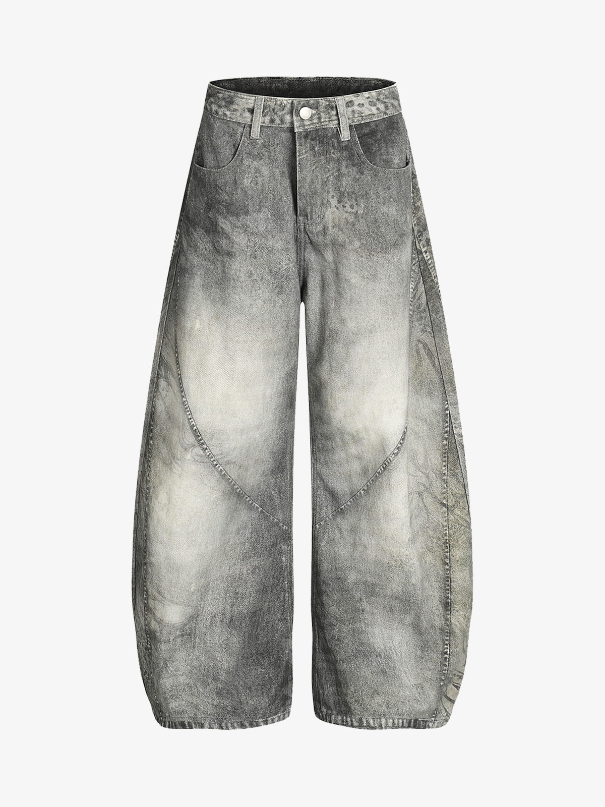Wide-Leg Denim Trousers with Distressed Look for Modern Fashionistas 