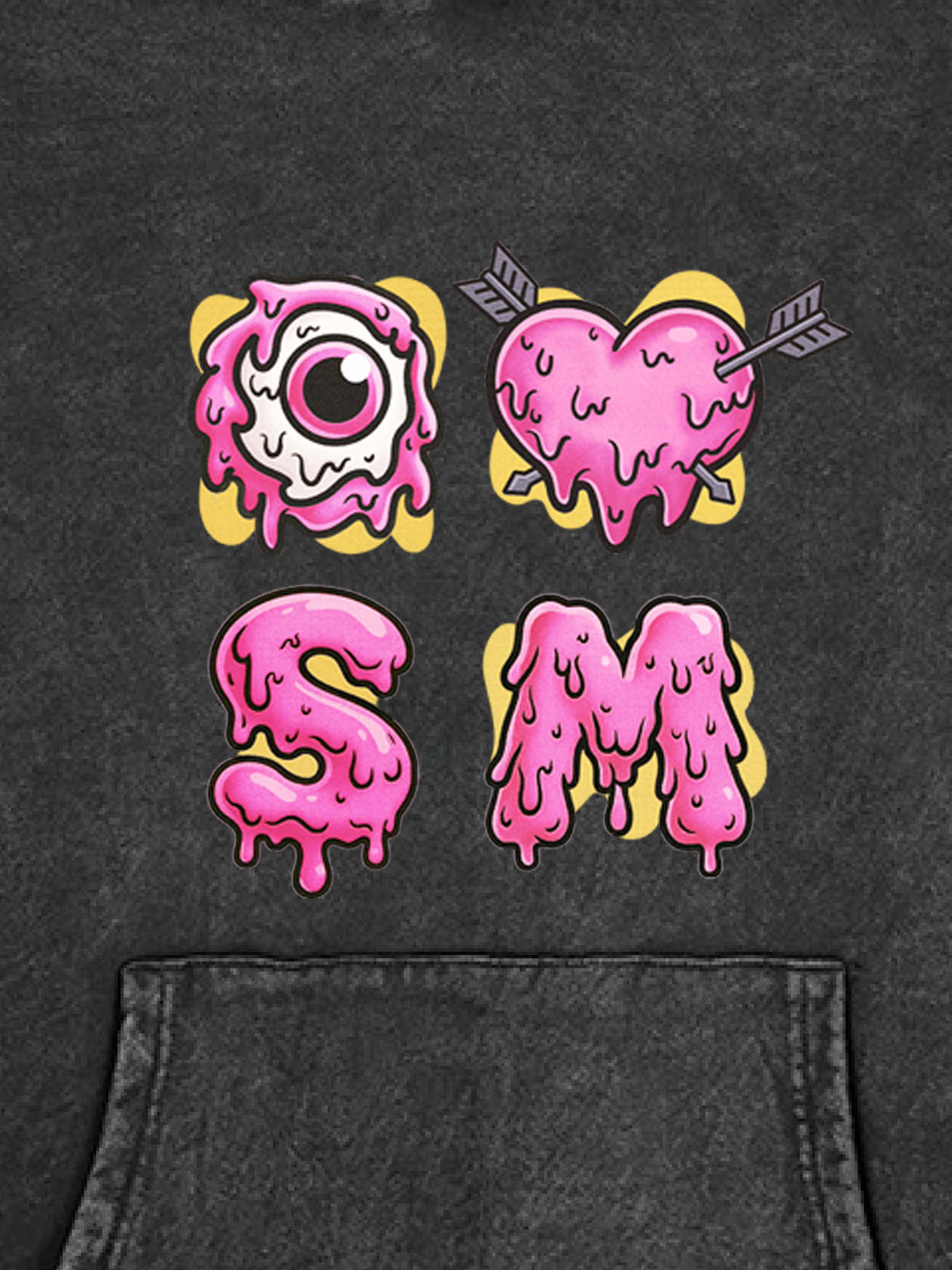 Dripping Heart & Eye Graphic Hoodie for Trendy Looks 