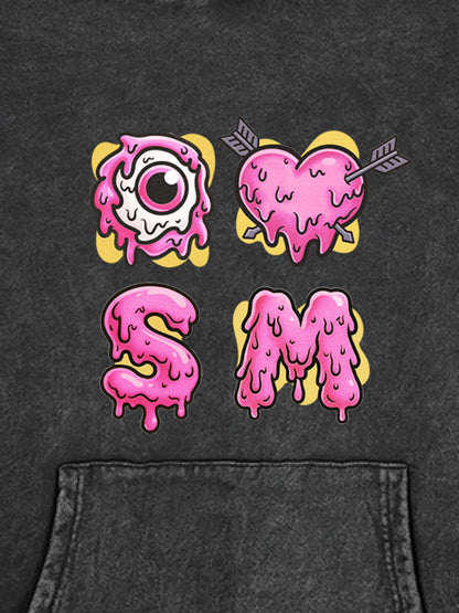 Dripping Heart & Eye Graphic Hoodie for Trendy Looks 