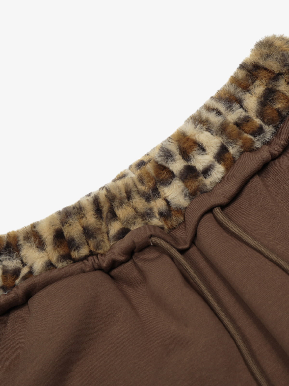 Leopard-Trimmed Wide-Leg Lounge Pants with Unique Print Design 