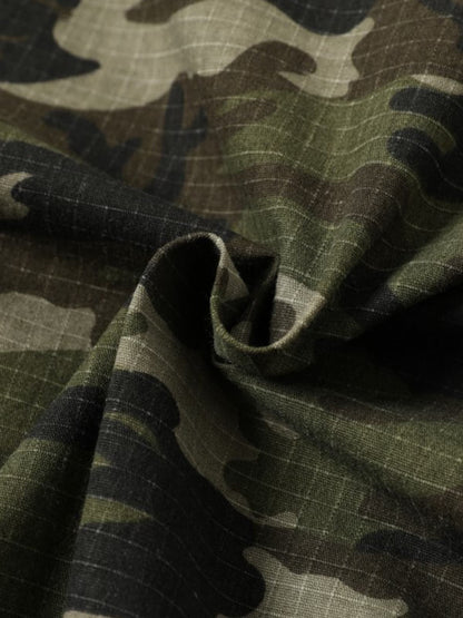 Detachable Fur Collar Forest Camo Padded Jacket 