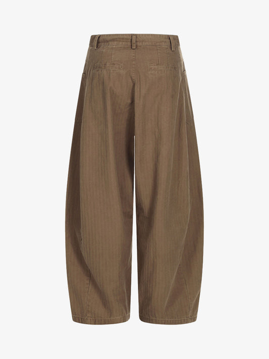Riveted Pleated Casual Scimitar Pants 