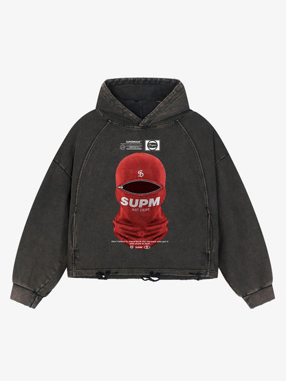 Oversized Snake Graphic Hoodie with Bold Print Design 