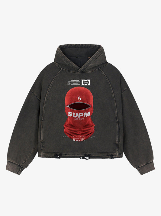 Oversized Snake Graphic Hoodie with Bold Print Design 