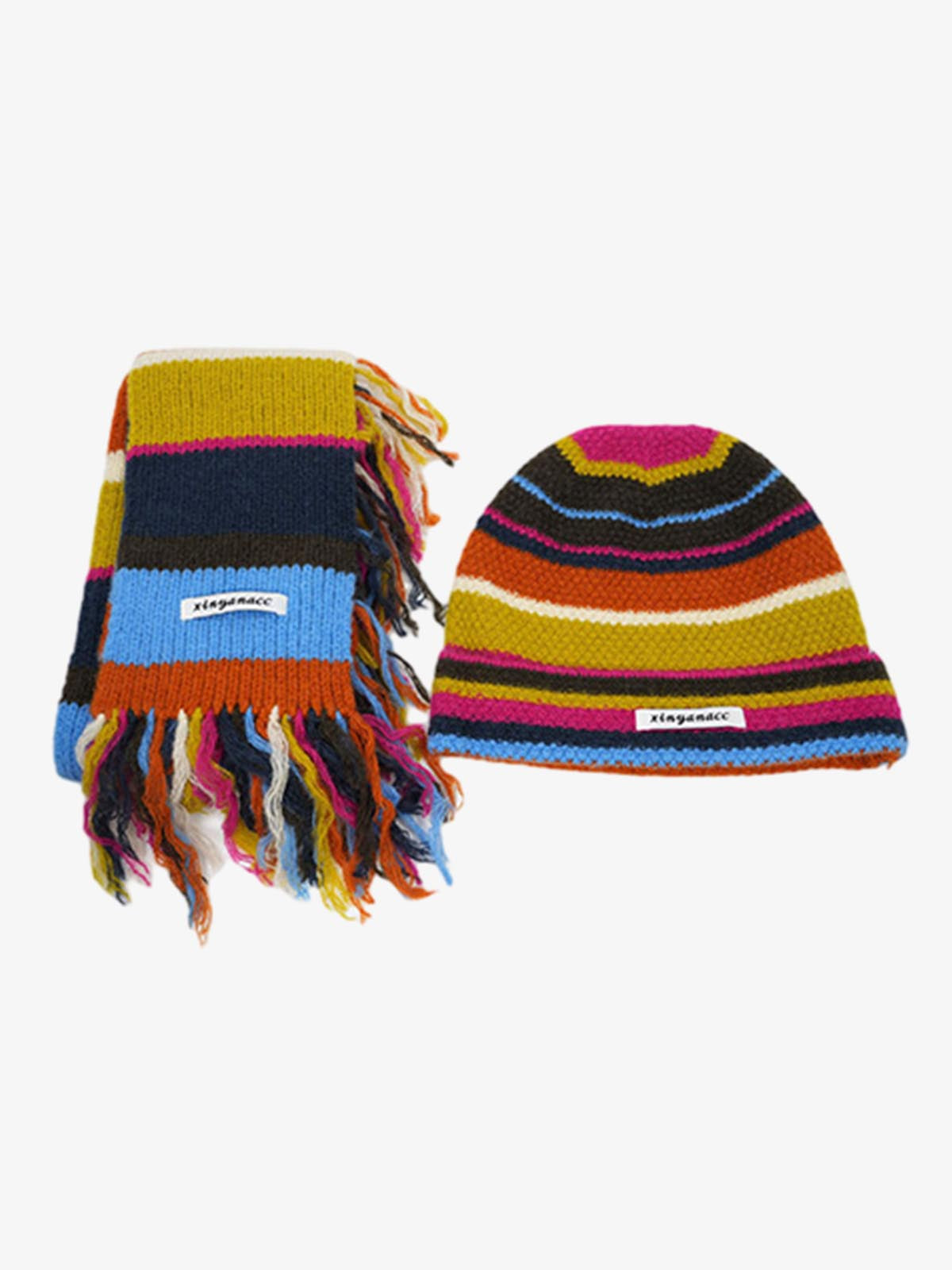 Striped Knit Scarf - Perfect for Casual and Festive Outfits 