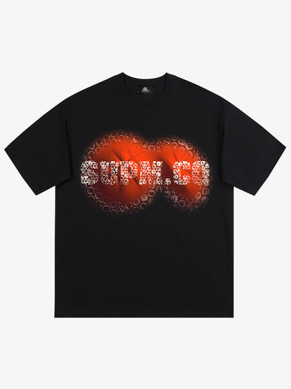 thesupermade-Foam texture basketball pattern print – Loose streetwear trendy T-shirt 