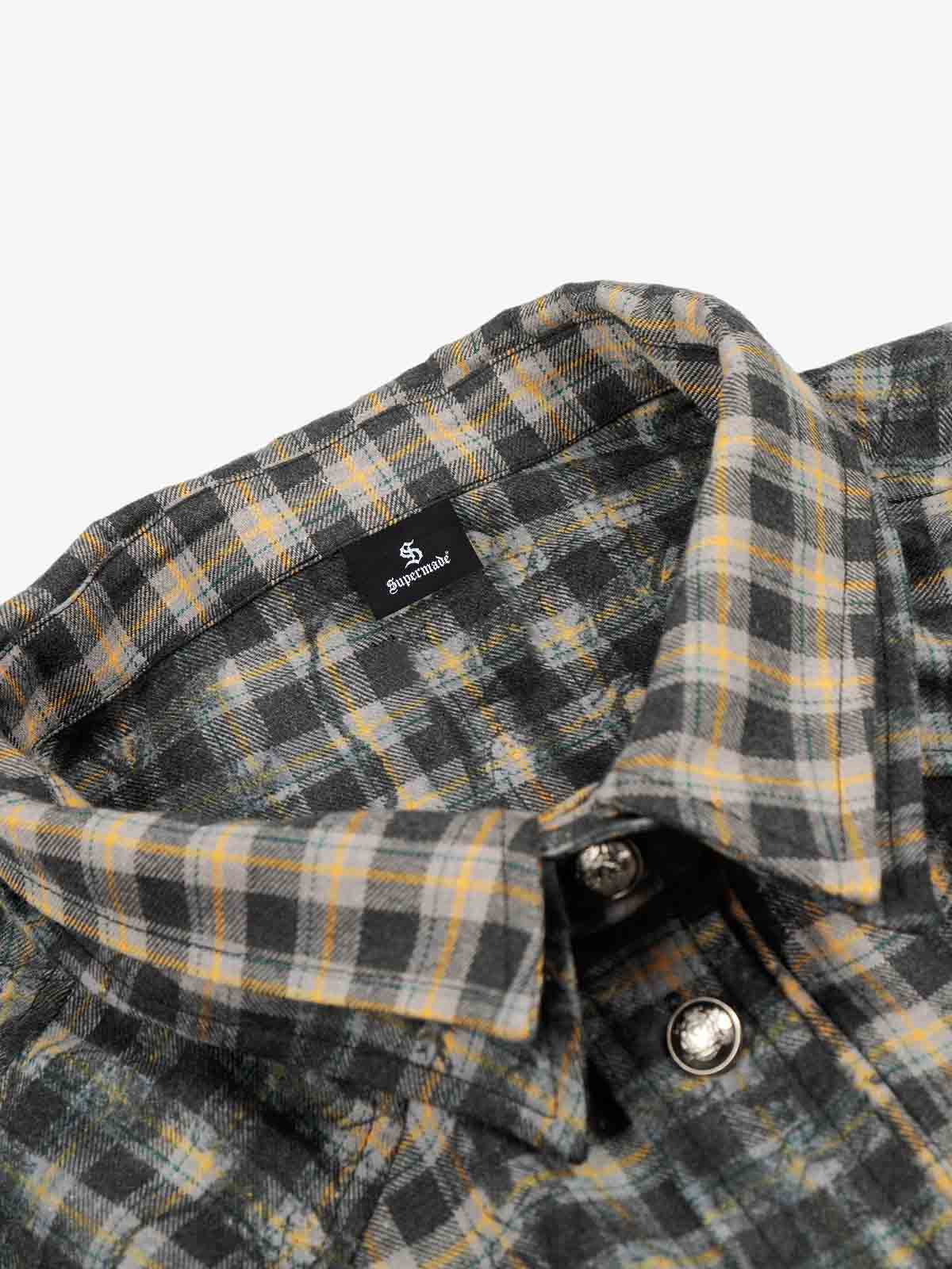 Vintage Washed Plaid Cropped Shirt Jacket