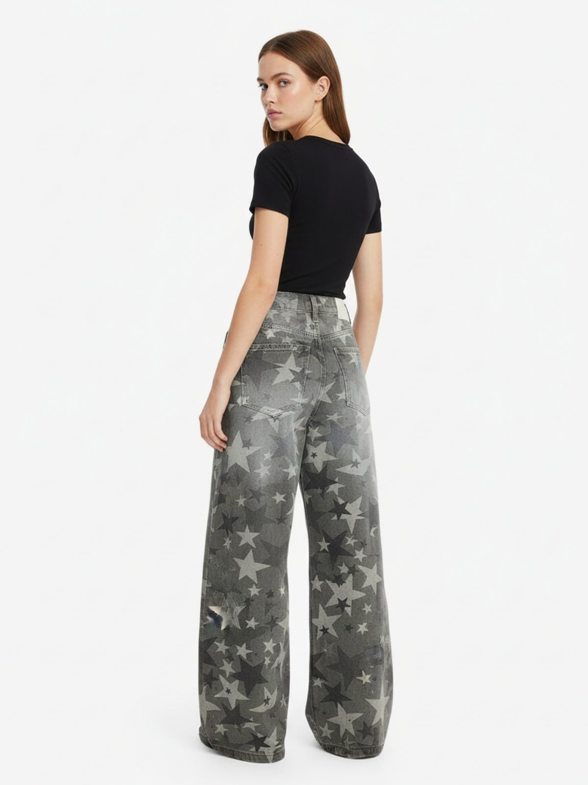 Camouflage Machete RO Star Wide-Leg Jeans