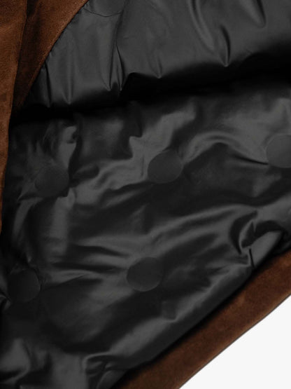 Retro Studded Suede Padded Winter Jacket