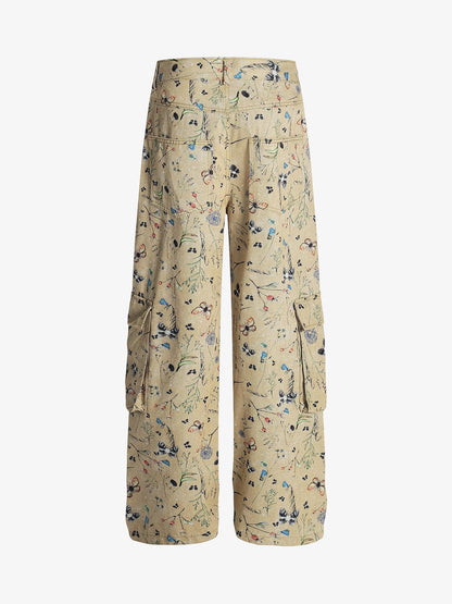 Retro Jacquard Straight-Leg Personalized Work Pants 