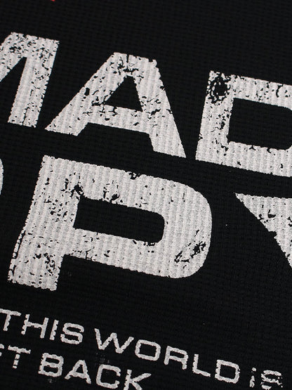 Street Cross Lettering Print Long-sleeved T-shirt 