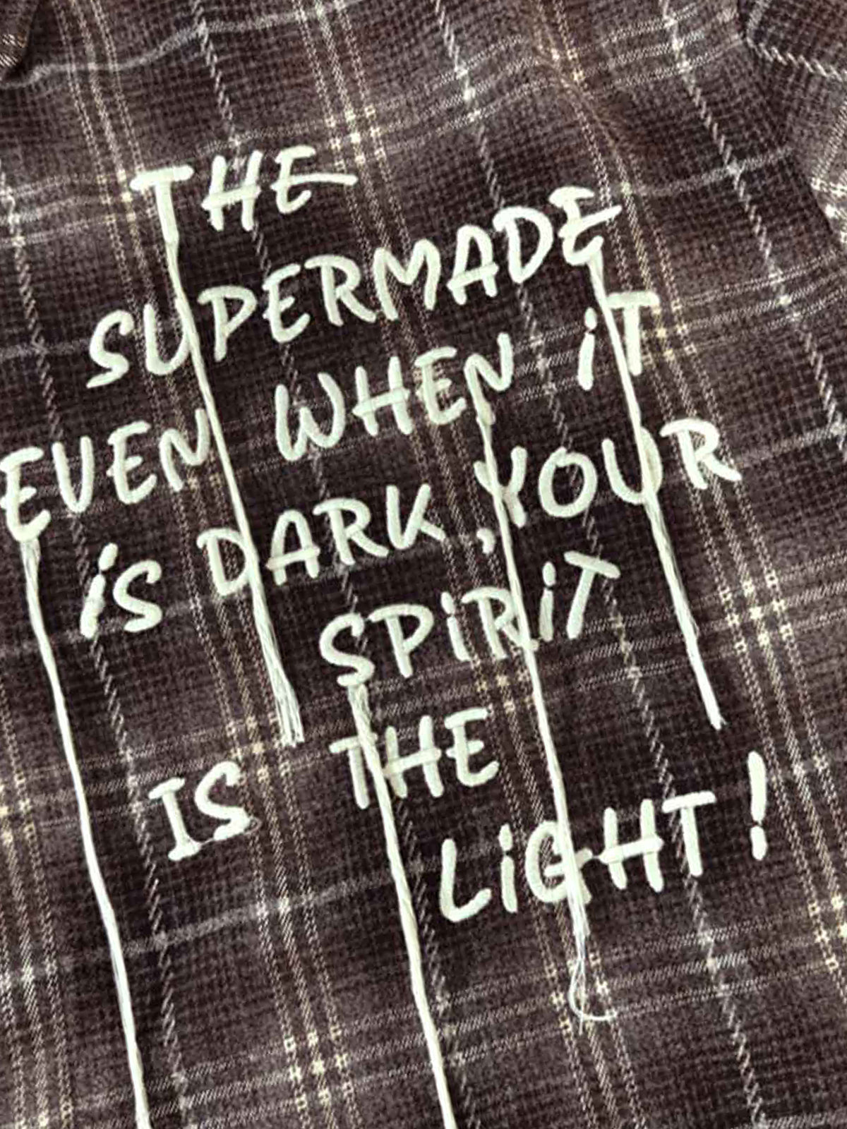 Cotton Street Distressed Plaid Faux Two-Piece Shirt?