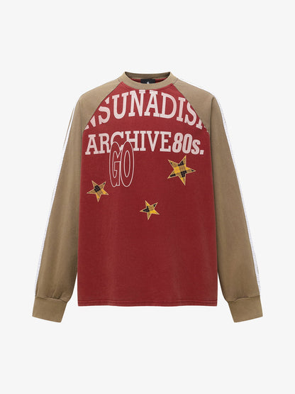 Retro-Inspired Long Sleeve Graphic Tee for Casual Wear 