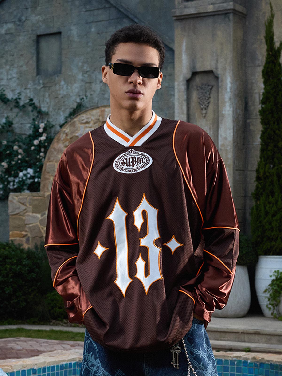 Supermade American Gothic Font Satin Mesh Jersey?