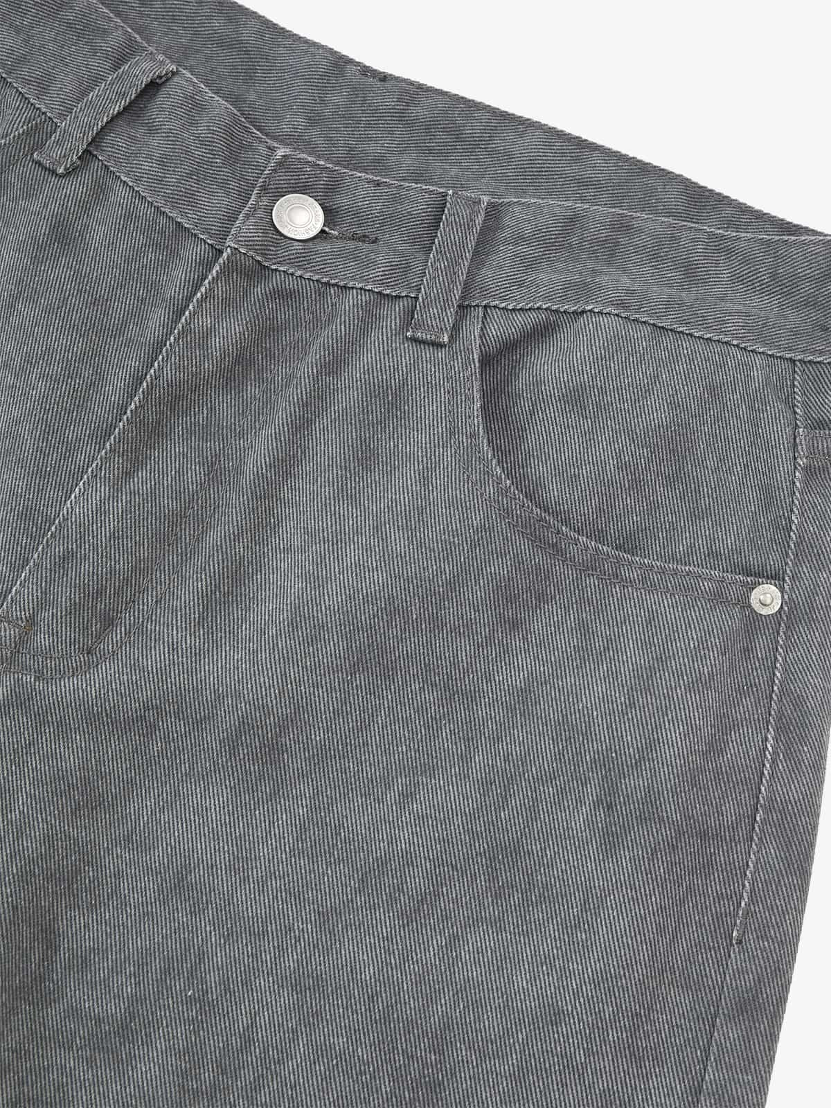 Retro Distressed Washed Texture Wide-Leg Pants