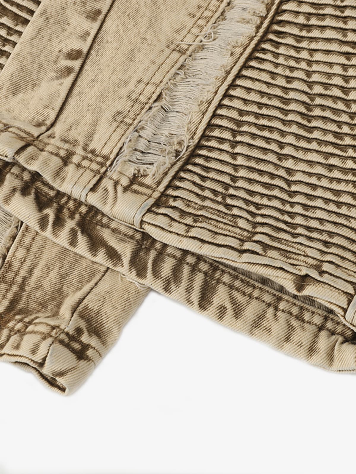 Distressed Denim Cargo Pants with Ripped Details and Patchwork Design for Men Women Fashion Streetwear 