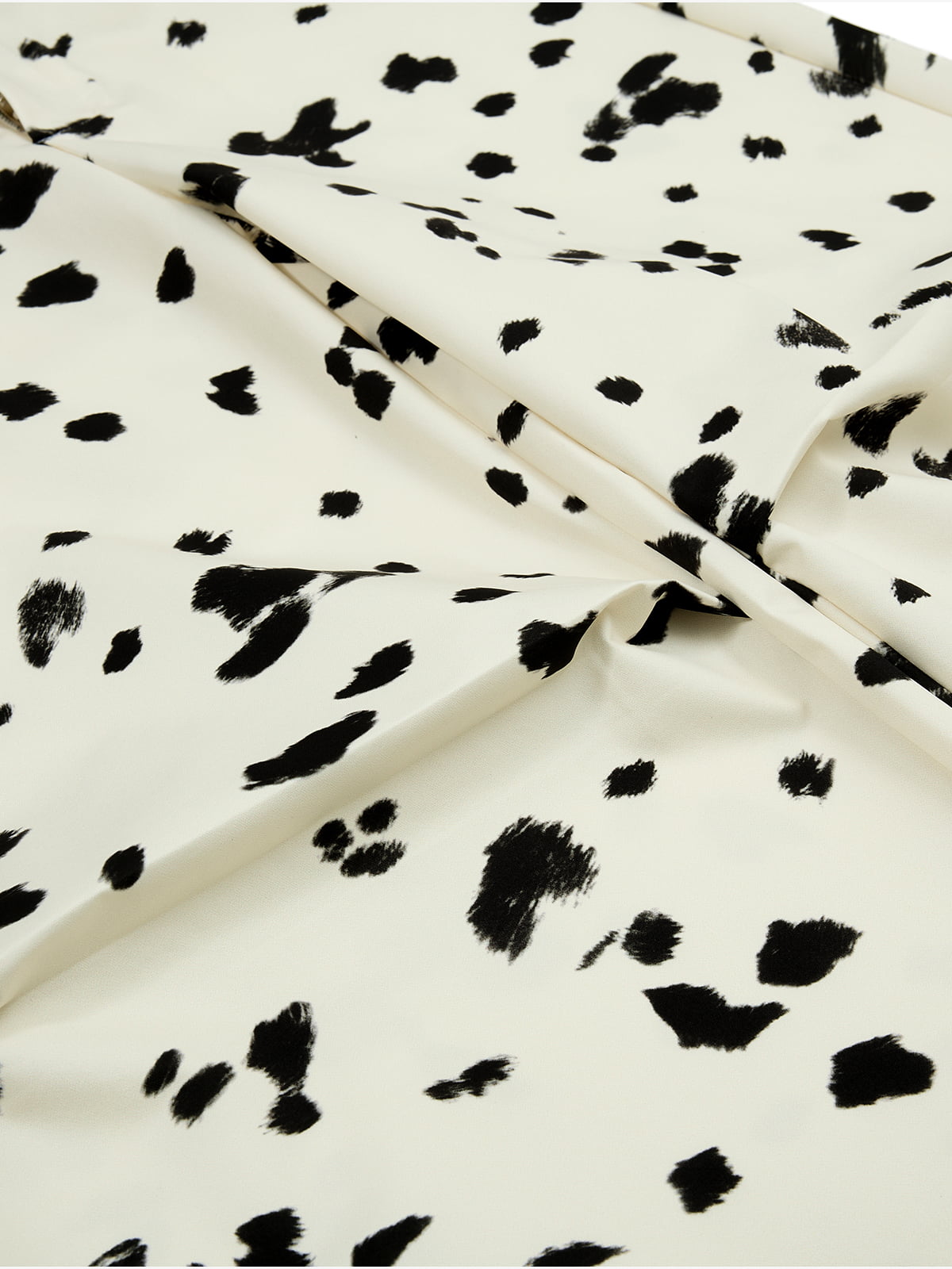 Cotton Blend Cow Print Wide Leg Trousers with Lace Trim?