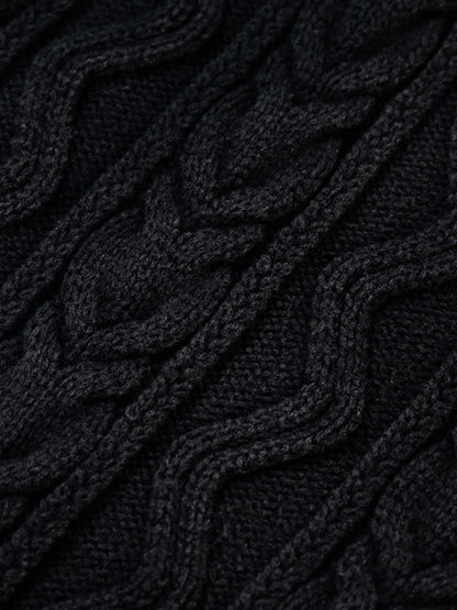 Stylish Denim Jacket with Cable Knit Sleeves and Leather Patches for Men 