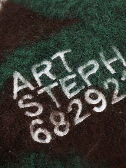 Fuzzy Tie-Dye Sweatshirt with Bold Text Design 