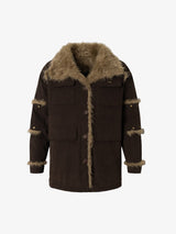 Winter-Ready Corduroy Jacket with Faux Fur Trim for Men 