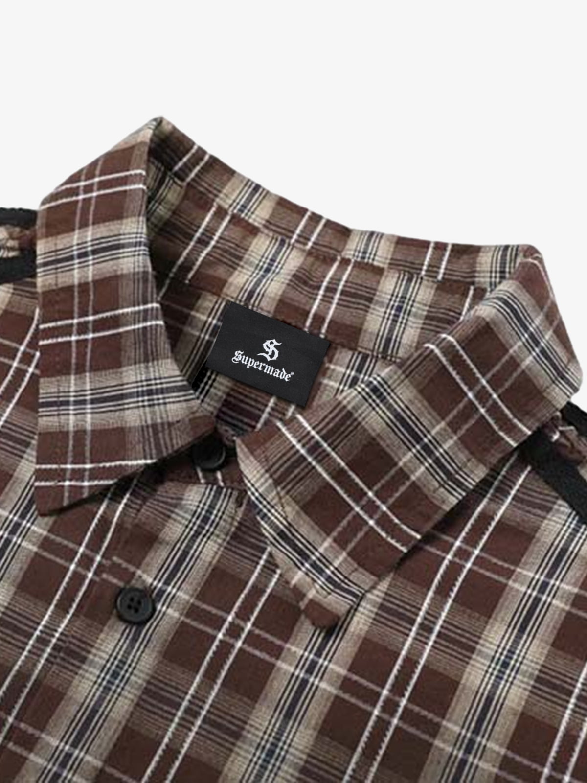 Plaid Long Sleeve Shirt with Unique Contrast Trim 