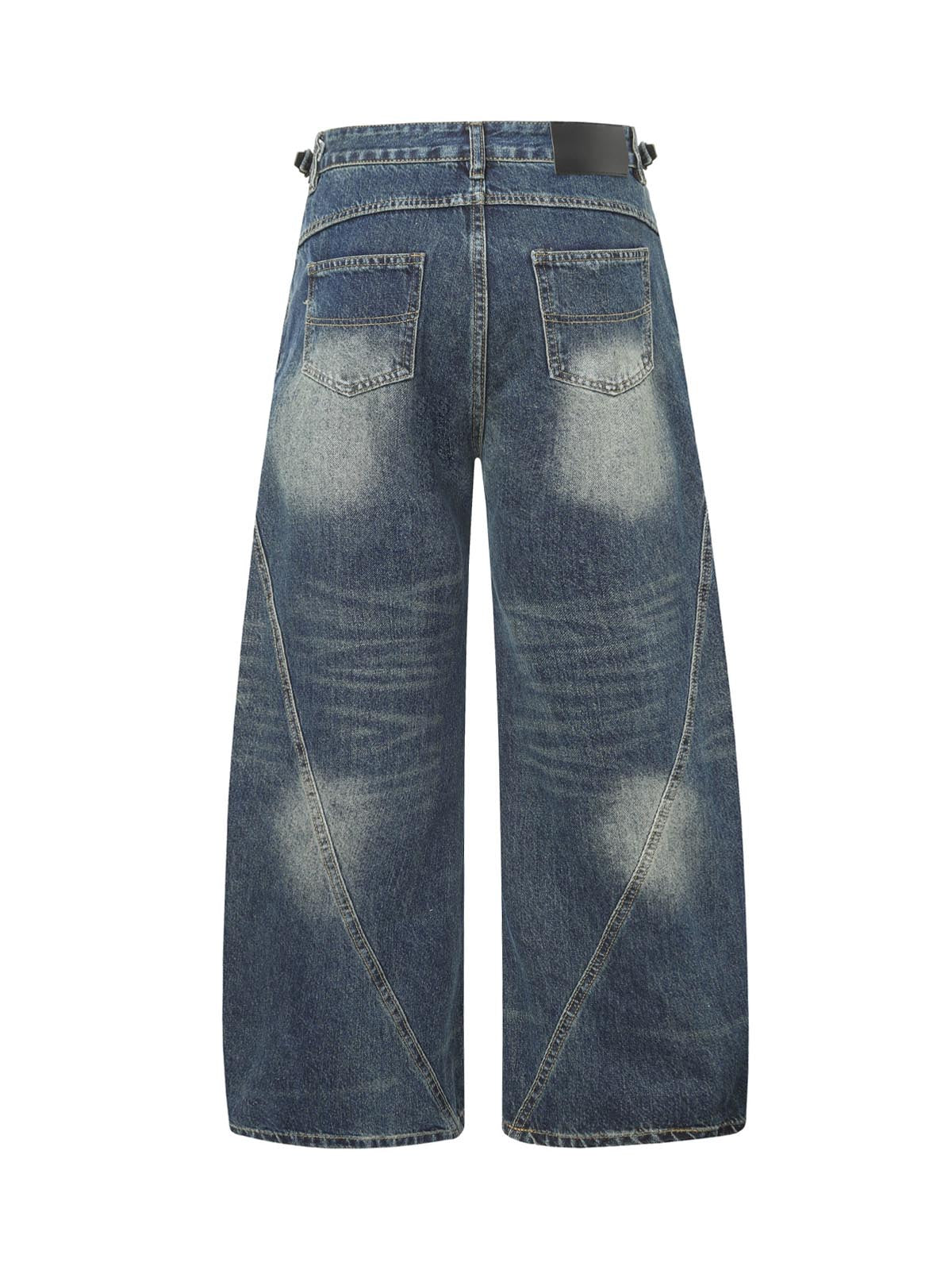 Washed Distressed Deconstructed Pleated Scimitar Jorts 