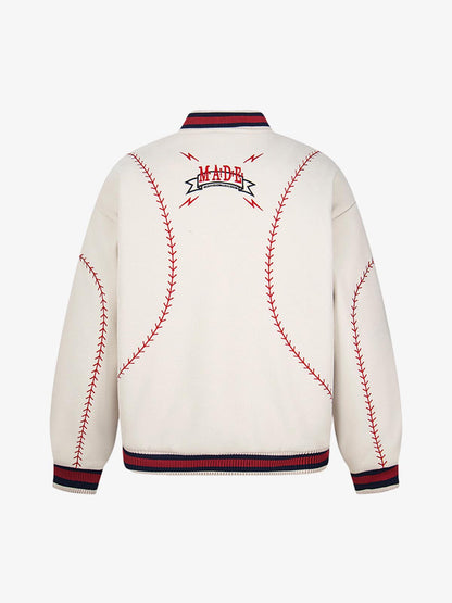 Baseball Stitch Embroidered Varsity Jacket