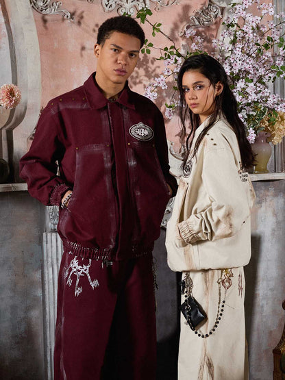 Cotton Blend Pink Track Suit with Supermad Logo Print and Side Stripes 