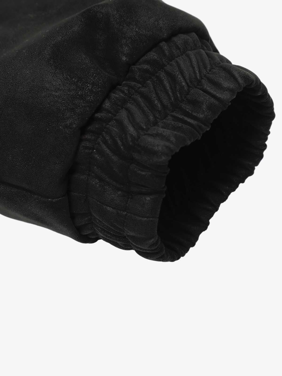 Retro Suede Faux Fur Collar Fleece Zip Up Bomber Jacket 