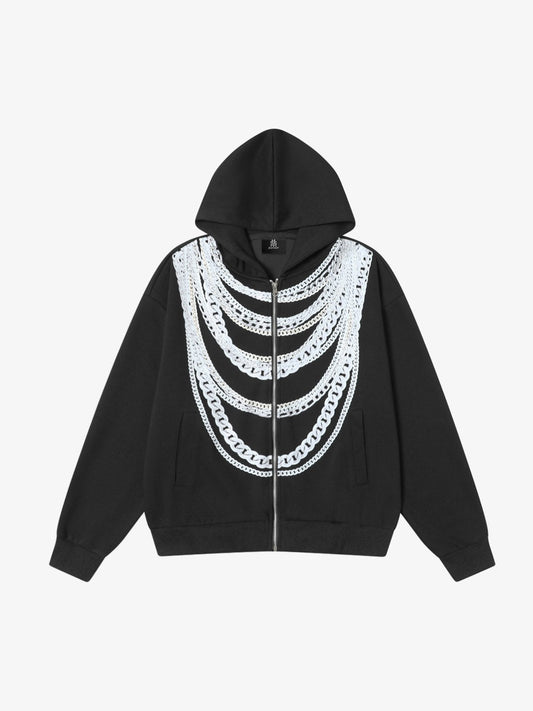 Stylish Chain-Embellished Hoodie for Modern Streetwear Enthusiasts 
