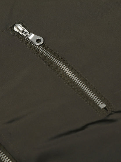 Thesupermade American Street Zipper Design Mountain Carved Fur Collar Quilted Cotton Jacket 