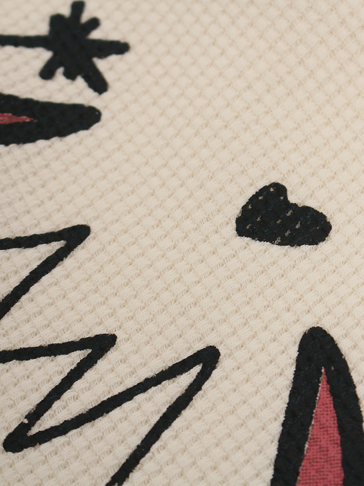 Cotton Waffle Knit Graphic T-Shirt with The Supermade Records Print for Men?