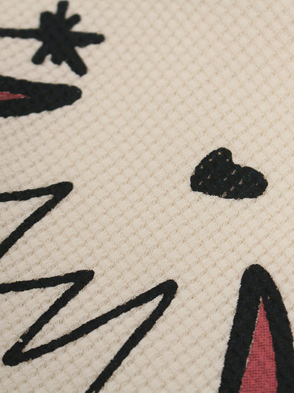 Cotton Waffle Knit Graphic T-Shirt with The Supermade Records Print for Men?