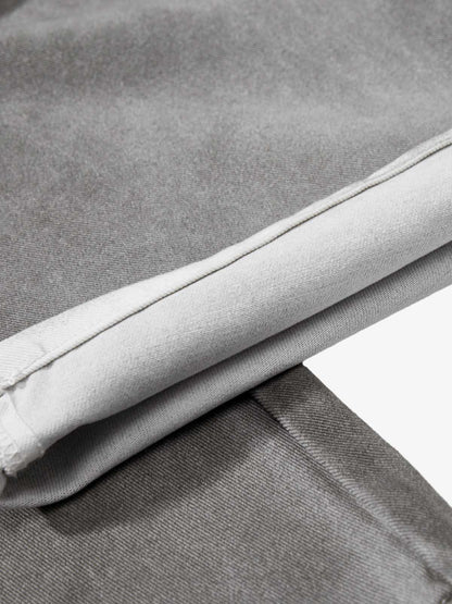 Washed Pleated Wide-Leg Jeans 