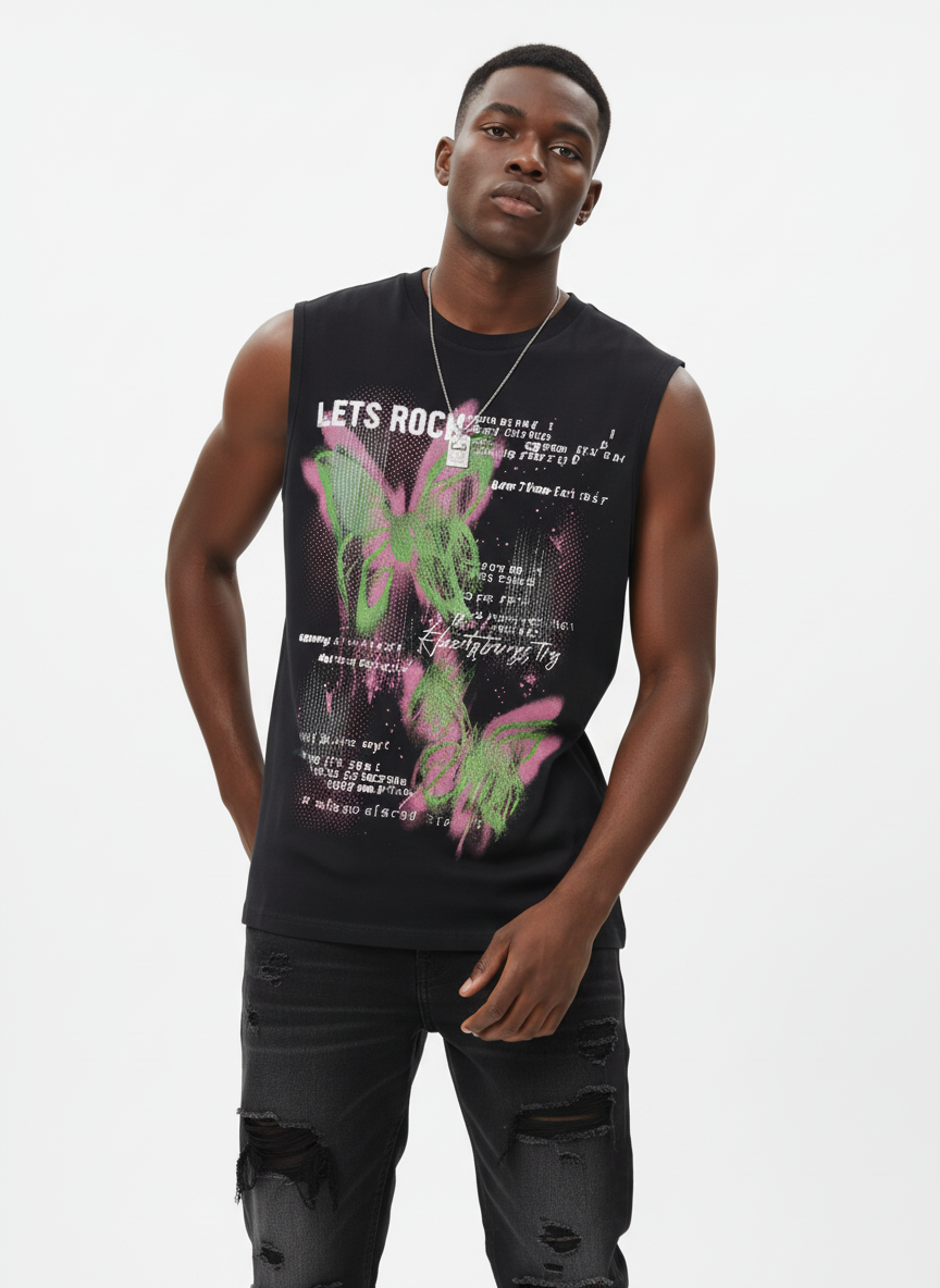 Street Butterfly Graphic Tank Top 