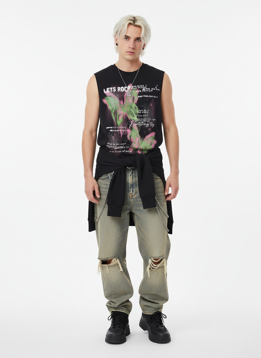 Street Butterfly Graphic Tank Top 