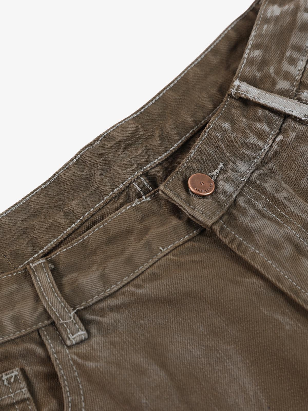 Retro Graffiti Painted Distressed Wide-Leg Jeans