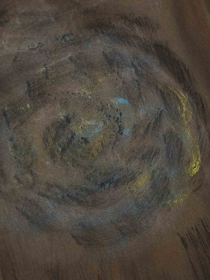 Retro Graffiti Painted Distressed Wide-Leg Jeans