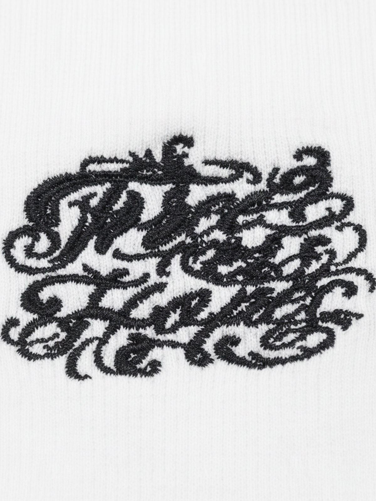 Gothic Lettering Embroidered Ribbed Vest 